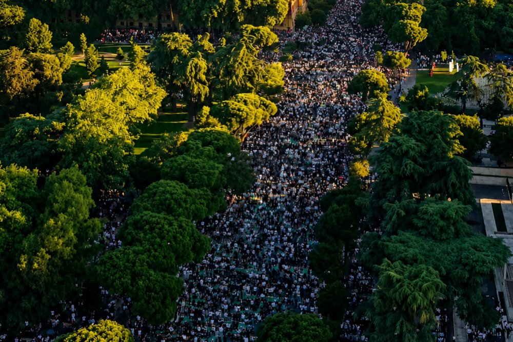 Muslim believers celebrate Eid al-Adha