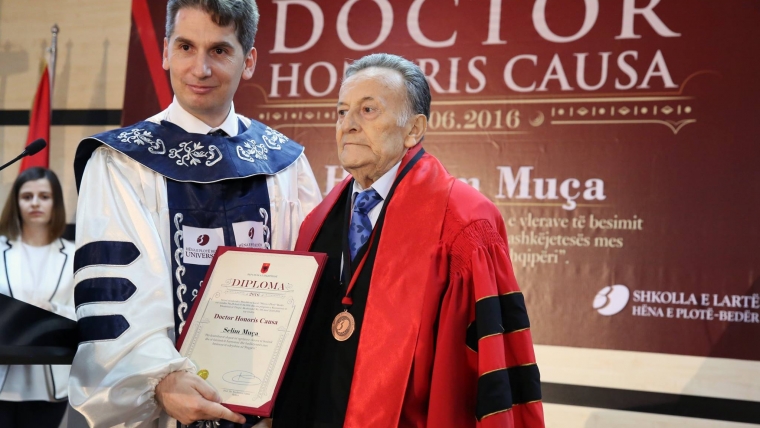 Universiteti “Bedër” vlerëson me titullin “Doctor Honoris Causa” Selim Muçën