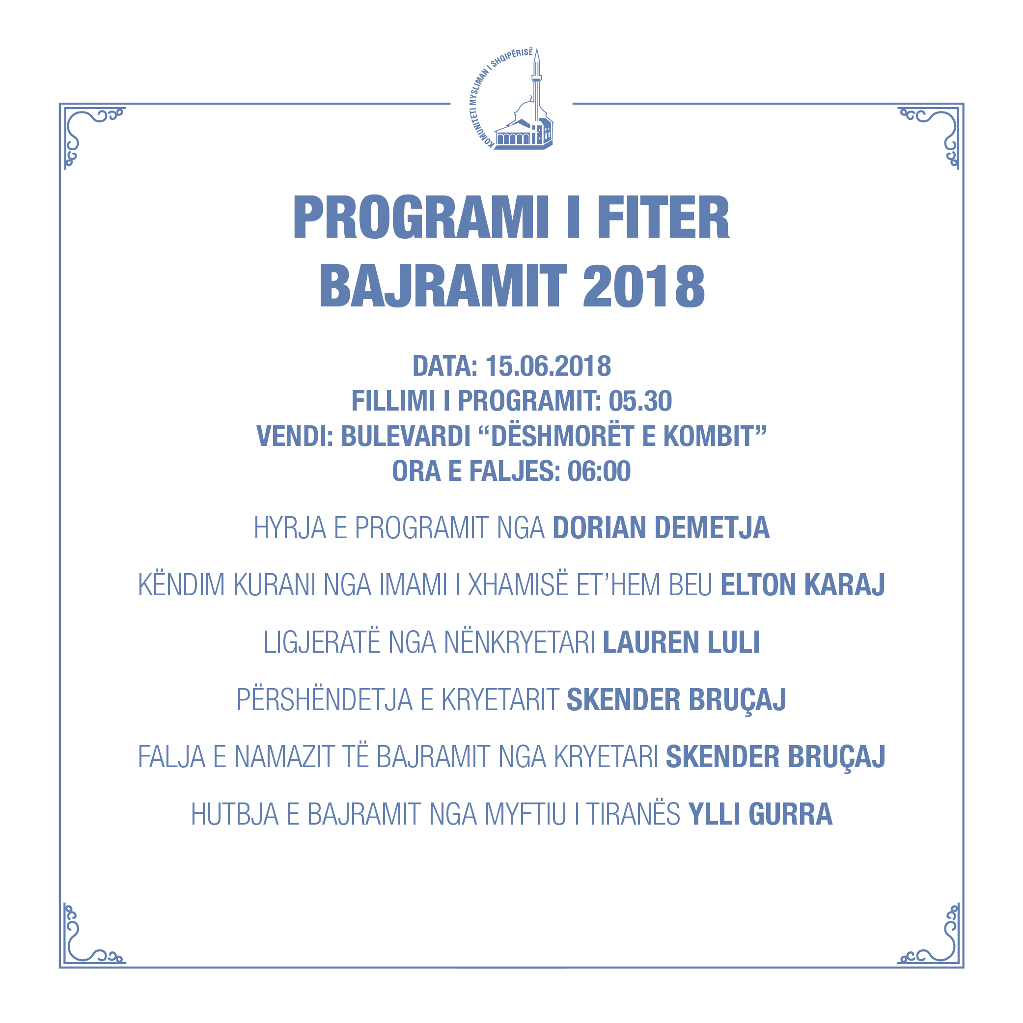 PROGRAMI I FITER BAJRAMIT