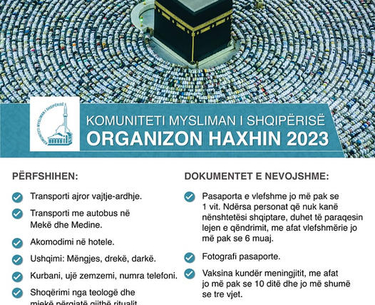 NJOFTIM /Regjistrohu për Haxhin 2023