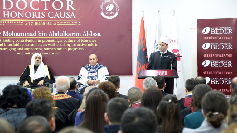 Kolegji Universitar “Bedër” vlerëson me titullin “Doctor Honoris Causa” Sekretarin e Përgjithshëm të Ligës së Botës Islame, z. Muhamed bin Abdulkerim el-Isa.